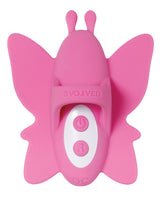 Evolved Double Date Kit Clitoral Anal Vibrator Pink, ergonomic butterfly design with control buttons.