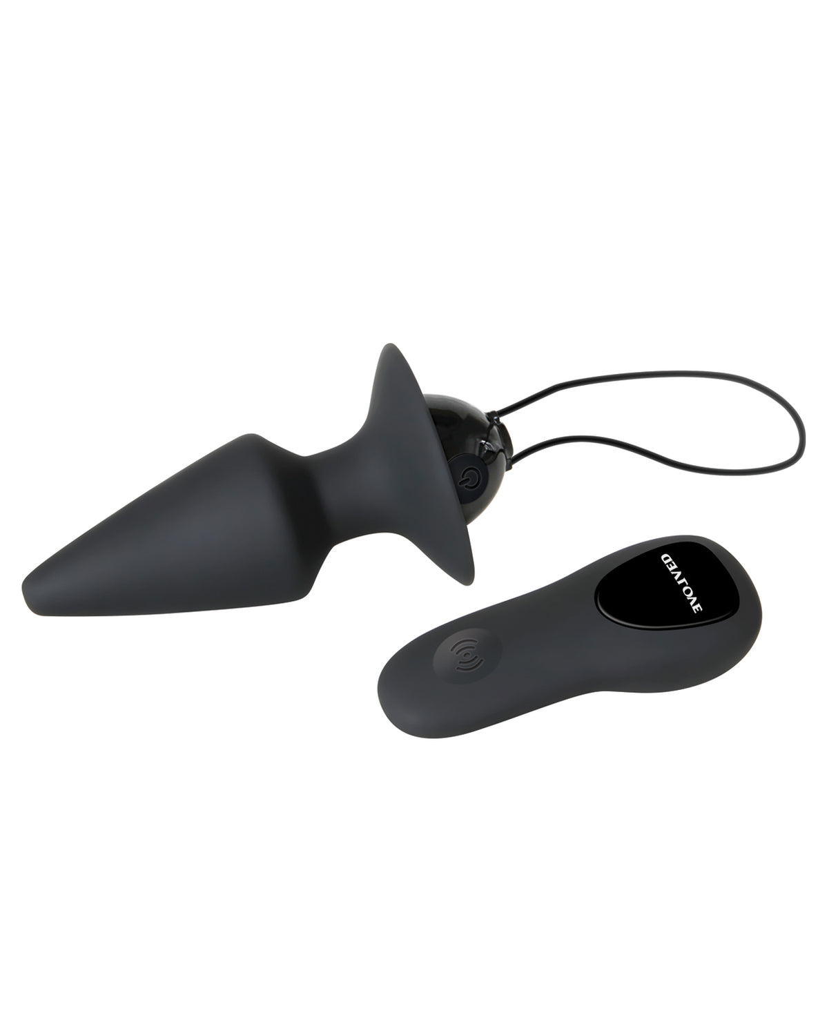 Evolved Plug & Play Remote Anal Plug Black with wireless remote for hands-free enjoyment.