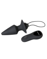 Evolved Plug & Play Remote Anal Plug Black with wireless remote for hands-free enjoyment.