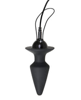 Evolved Plug & Play Remote Anal Plug Black - silicone butt plug with a tapered shape and remote control for anal pleasure.