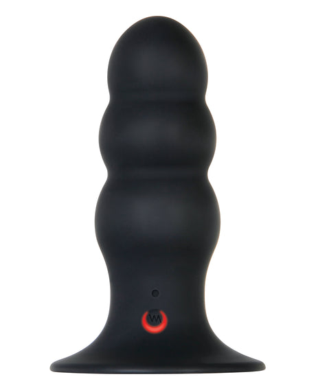 Evolved Kong Rechargeable Anal Plug Black, a silicone anal plug with bulby shaft and suction cup base for hands-free pleasure.