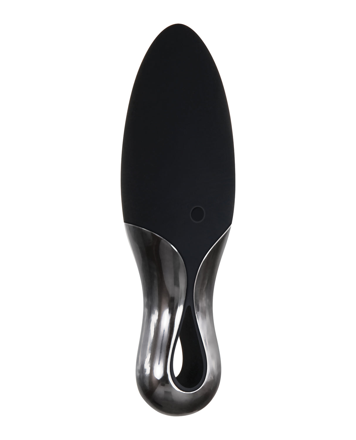 Evolved Teardrop Vibrator Black showcasing a sleek teardrop shape and smooth design for targeted stimulation.