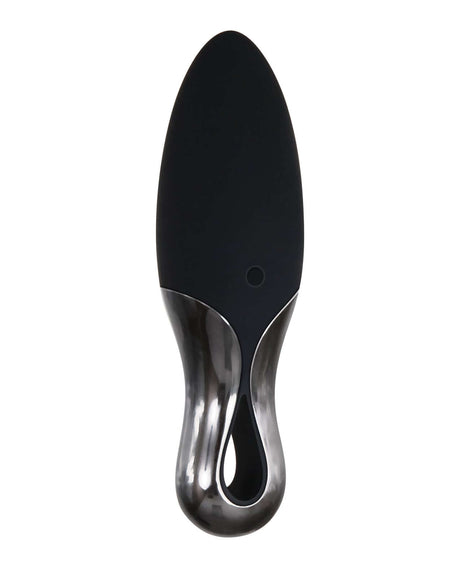 Evolved Teardrop Vibrator Black showcasing a sleek teardrop shape and smooth design for targeted stimulation.