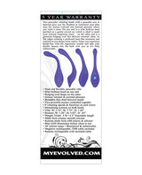 Evolved Anywhere Dual End Silicone Vibrator Blue product warranty and features details.