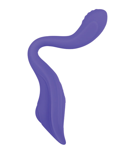 Evolved Anywhere Dual End Silicone Vibrator Blue with flexible design and dual vibrating heads for versatile pleasure.
