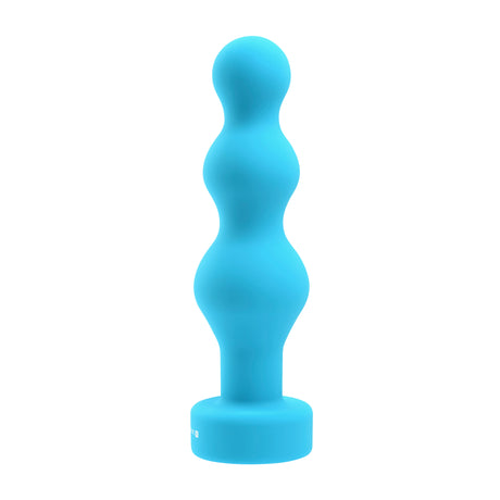 Gender X Plugged Up Vibrating Silicone Anal Plug Blue for smooth backdoor play with a flexible design.