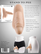 Gender X Realistic Silicone Stand To Pee Funnel Light showcasing lifelike design and silicone textures for effective use.