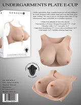 Gender X Undergarments E-Cup Silicone Breast Plate Vanilla showcasing lifelike design and included vibrating finger ring.