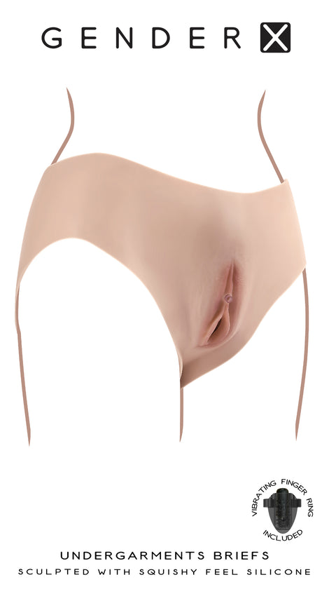 Gender X Undergarments Briefs Silicone Vagina Vanilla provides comfort and exploration for gender play.