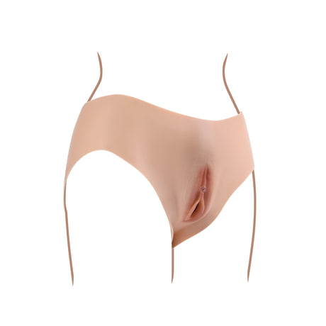 Gender X Undergarments Briefs Silicone Vagina Vanilla with a soft, penetrable shaft and natural feel.
