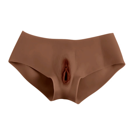 Gender X Vagina Briefs Undergarments Dark featuring a realistic soft channel and life-like entry for comfort.