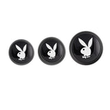 Playboy Pleasure 3 Ways Metal Anal Training Kit Black with three graduated plugs in black finish.