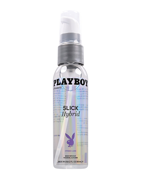 Playboy Slick Hybrid Personal Lubricant 2 Oz bottle with pump spray design.