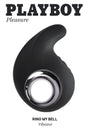 Playboy Ring My Bell Rechargeable Silicone Vibrator in sleek black design for pleasure.