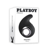 Playboy Ring My Bell Rechargeable Silicone Vibrator packaging showcasing its sleek design and powerful features.