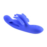 Evolved Butterfly Dreams Silicone Rabbit Vibrator in blue with butterfly wings for dual stimulation
