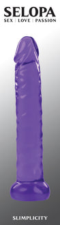 Selopa Slimplicity Purple Realistic Dildo showcasing its lifelike design and elegant slim shape.