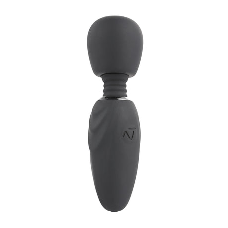 Selopa Buzz One Out Silicone Mini Wand Black for targeted pleasure with 7 vibrating speeds and textured handle.