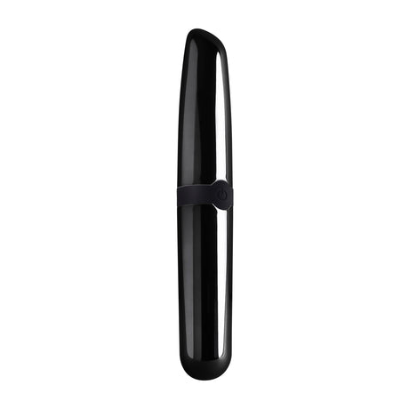 Selopa Buzz Buddy Rechargeable Bullet Vibrator Black isolated on white background showcasing sleek design.