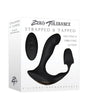 Zero Tolerance Strapped & Tapped Prostate Massager Black packaging with heating and vibrating features.