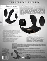 Zero Tolerance Strapped & Tapped Prostate Massager Black with ergonomic design and remote control features.