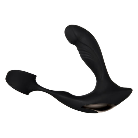 Zero Tolerance Strapped & Tapped Prostate Massager Black, designed for prostate and penis stimulation with vibrations.