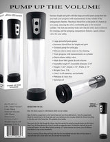 Zero Tolerance Pump Up The Volume Automatic Penis Pump Black with measuring cylinder and control panel.