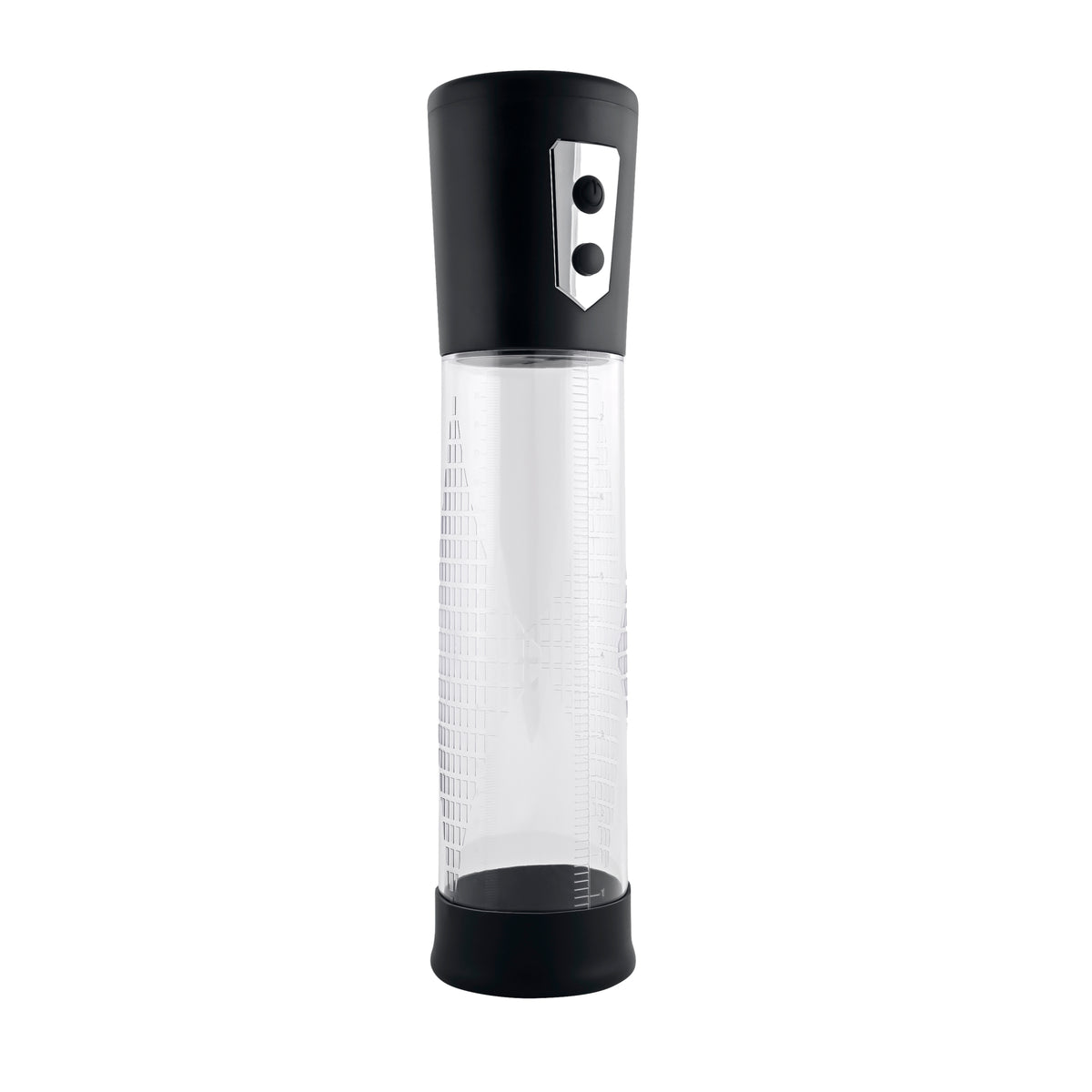 Zero Tolerance Pump Up The Volume Automatic Penis Pump Black with clear chamber and control buttons.