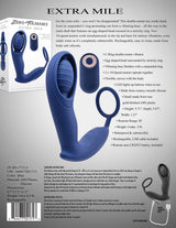 Zero Tolerance Extra Mile Vibrating Cock Ring Blue product image featuring dual motors and comfortable silicone design.