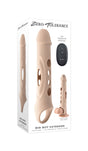 Zero Tolerance Big Boy Vibrating Penis Extension Light with remote control, showcasing its 10 speeds and functions.