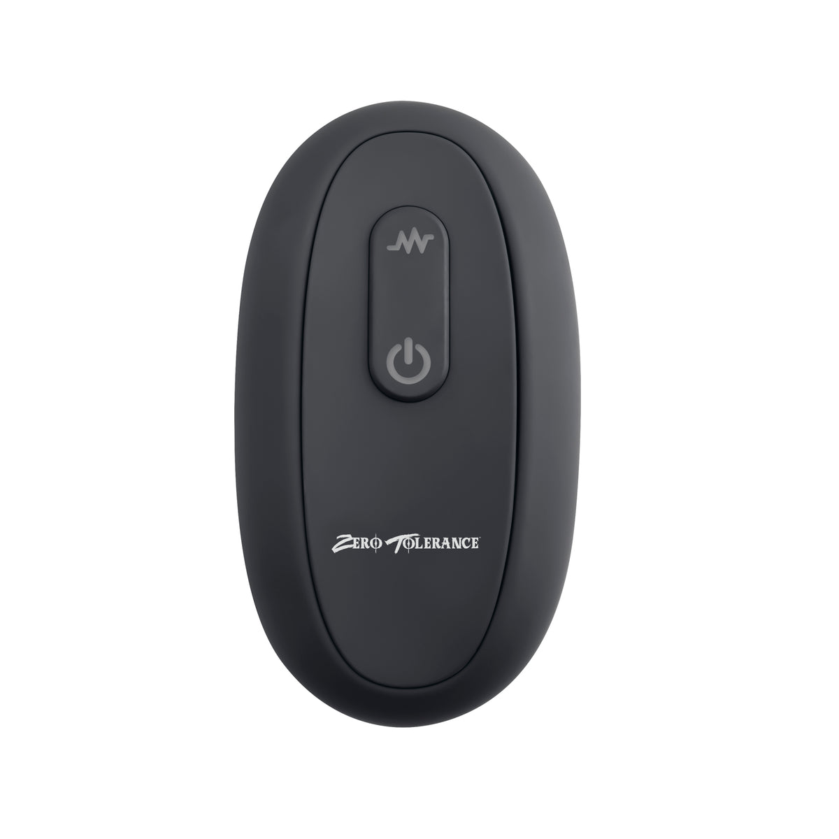 Zero Tolerance Big Boy Vibrating Penis Extension Light remote control with buttons for adjusting vibration settings.