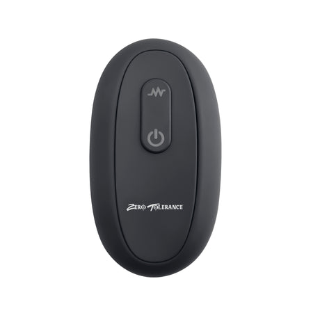 Zero Tolerance Big Boy Vibrating Penis Extension Light remote control with buttons for adjusting vibration settings.