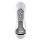 Zero Tolerance Stroking Buddy Thrusting Masturbator White with control buttons for customizable stimulation.