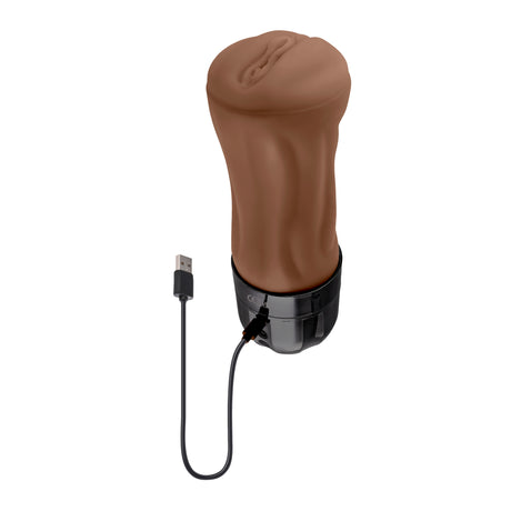 Zero Tolerance Tight Lipped Dark Rechargeable Stroker with USB connection for easy charging and lifelike experience.