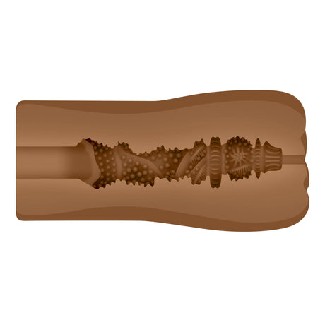 Zero Tolerance Tight Lipped Dark Rechargeable Stroker featuring textured sleeve for enhanced stimulation.