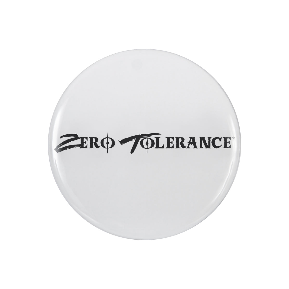 Zero Tolerance Sucking Good Vibrating Masturbator Vanilla logo on a round white surface.