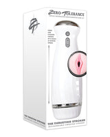 Zero Tolerance The Thrusting Stroker Rechargeable White packaging showcasing the lifelike design and features.