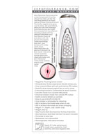 Zero Tolerance The Thrusting Stroker Rechargeable White features a magnetic thrusting action for realistic sensations.