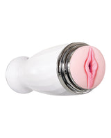 Zero Tolerance The Thrusting Stroker Rechargeable White with realistic vaginal entry for lifelike sensations.
