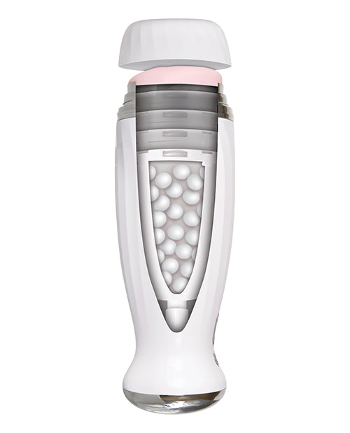 Zero Tolerance The Thrusting Stroker Rechargeable White showing inner design and realistic features.