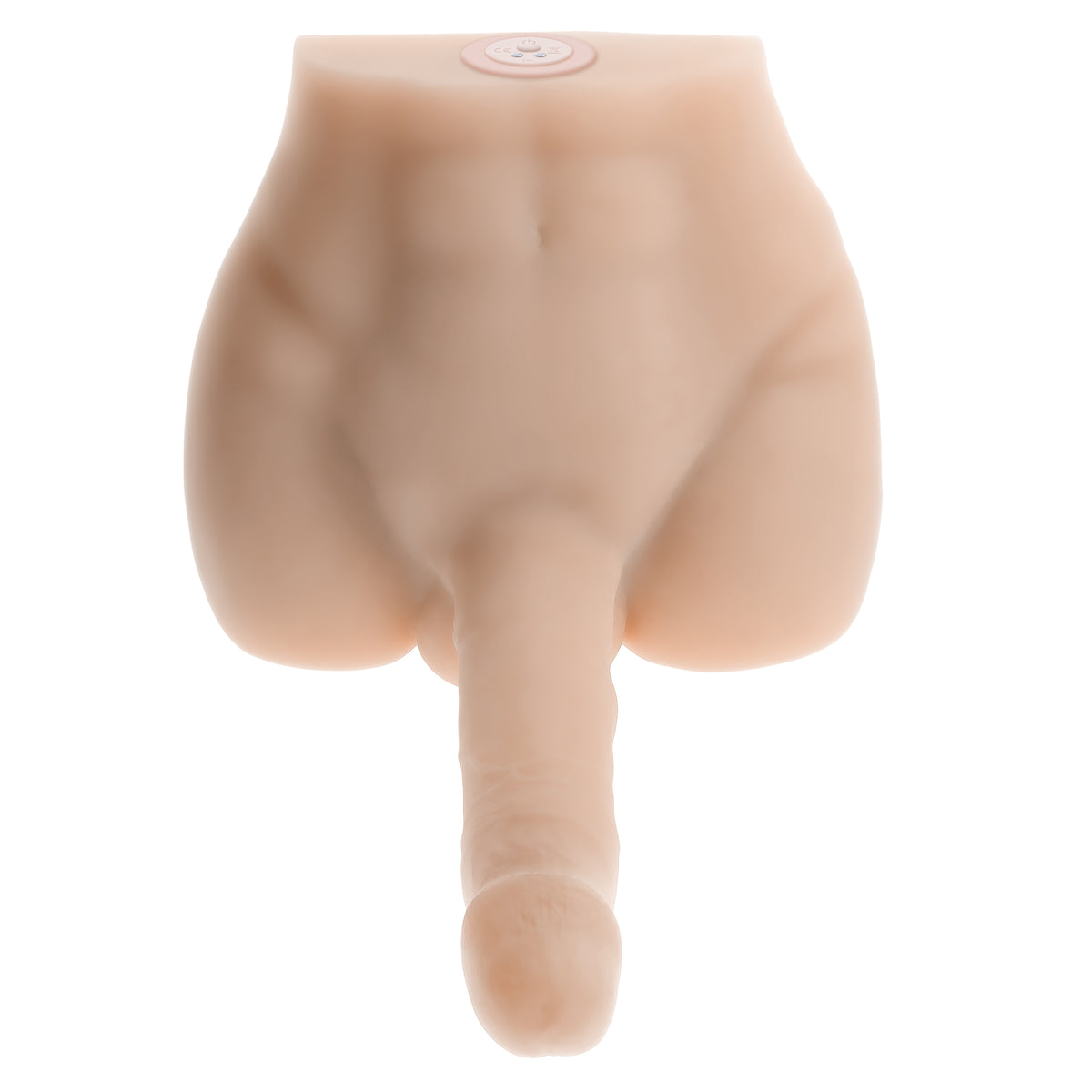 Evolved Easy Rider Thrusting Vibrator Vanilla with torso-shaped design and realistic details for a lifelike experience.