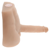Evolved Easy Rider Thrusting Vibrator Vanilla side view showcasing torso-shaped design and control buttons.