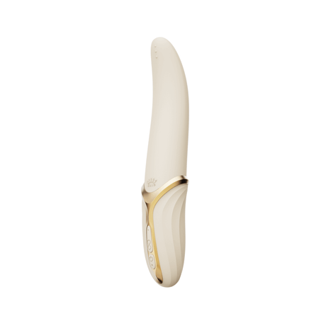ZALO Aurora Series EVE Oral Simulator Vibrator in White with Dual Motors and Heating Function for enhanced pleasure.