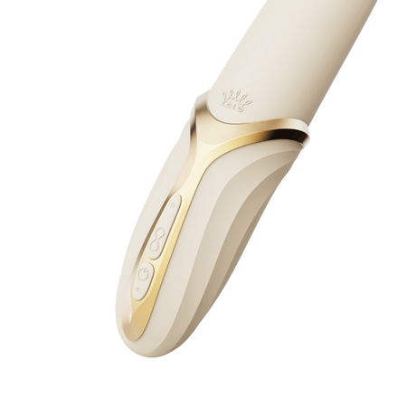 ZALO Aurora EVE Oral Simulator Vibrator White with Dual Motors and Heating Function in food-grade liquid silicone