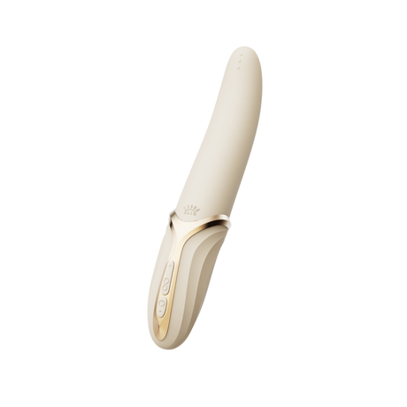 ZALO Aurora Series EVE Oral Simulator Vibrator in White with Dual Motors and Heating Function for enhanced intimate pleasure.