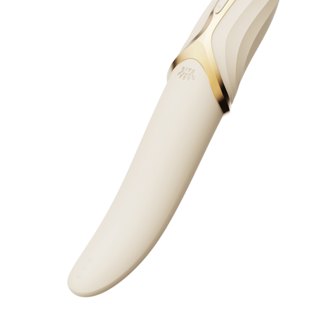 ZALO Aurora Series EVE Oral Simulator Vibrator White with Dual Motors & Heating Function in Food-Grade Liquid Silicone