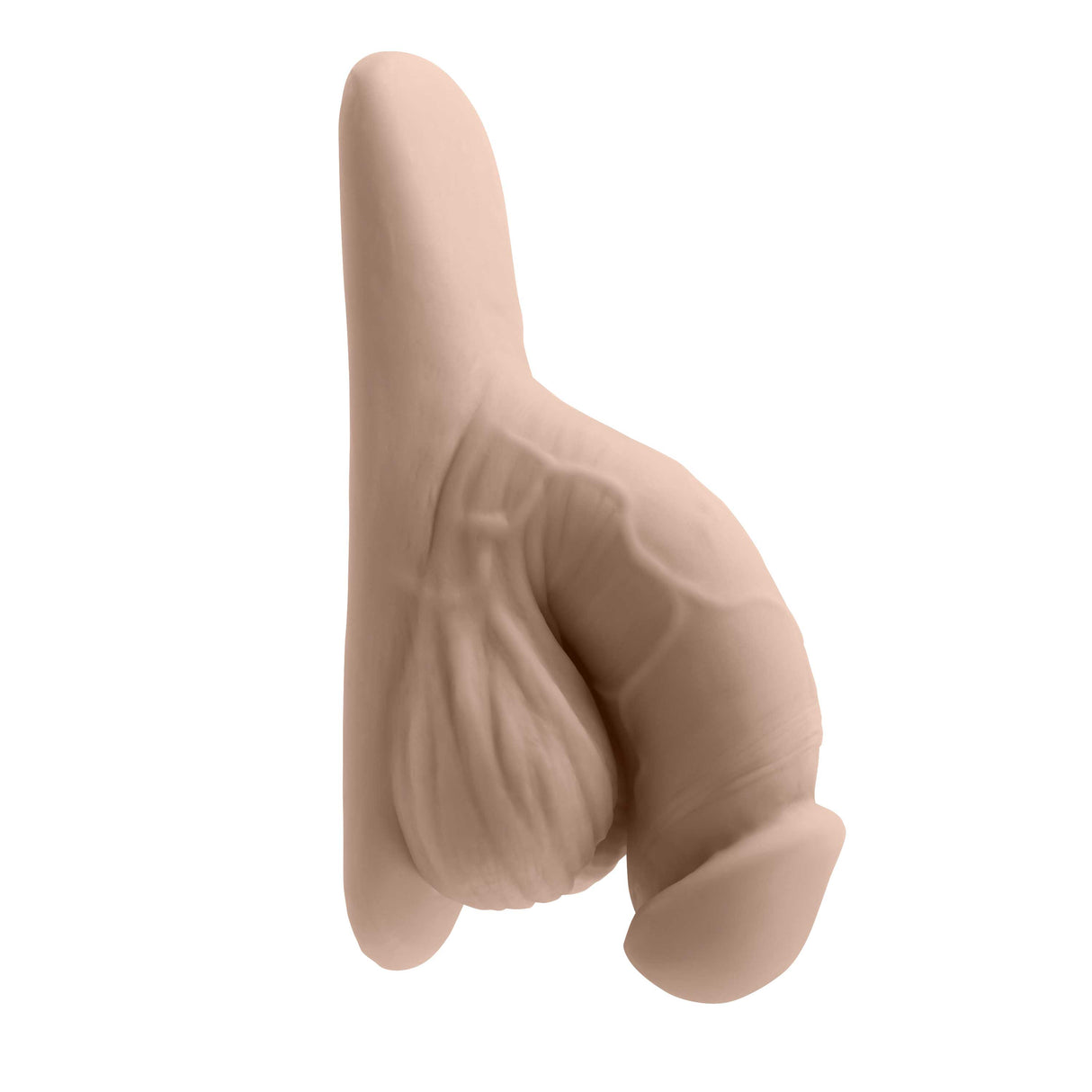 Gender X 4 Inch TPE Packer Dildo Vanilla showcasing lifelike design and detail for authentic realism.