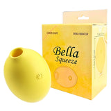 Bella Squeeze Lemon Shaped Mini Vibrator in lemon shape packaging, a compact and playful personal massager.