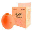 Bella Squeeze Orange Shaped Mini Vibrator displayed with packaging, showcasing its fruit-inspired design and compact size.