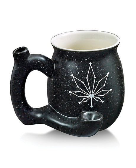 Fashioncraft Small Deluxe Mug Constellation with built-in pipe and white leaf design on a night sky background.